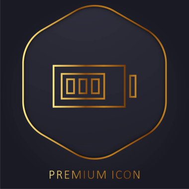 Pil altın çizgisi prim logosu veya simgesi