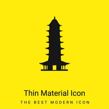 Auspicious Light Pagoda minimal bright yellow material icon clipart