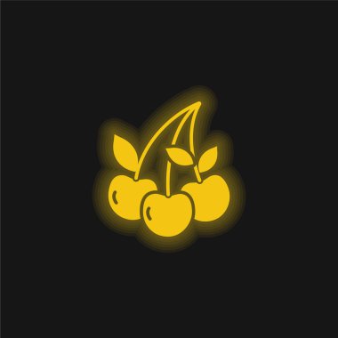 Berry yellow glowing neon icon clipart