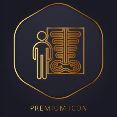 Bone Density golden line premium logo or icon clipart