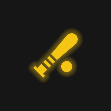 Beyzbol sopası sarı parlayan neon simgesi