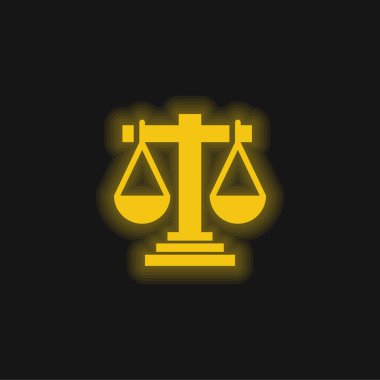 Sarı parlak neon simgesini dengele