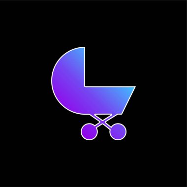 Bebek Arabası mavi eğimli vektör simgesi