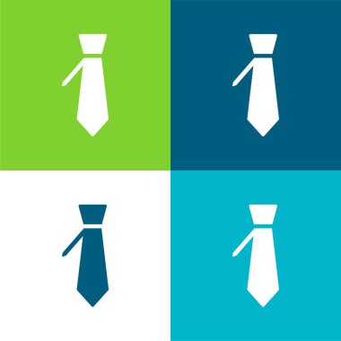 Büyük Kravat Düz 4 renk en küçük simge seti