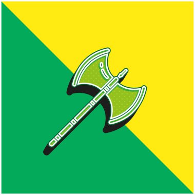 Axe Green ve sarı modern 3d vektör simgesi logosu