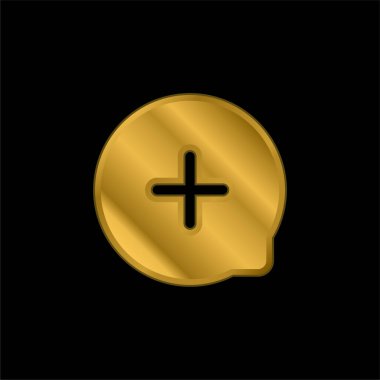 Altın kaplama metalik simge ya da logo vektörü ekle