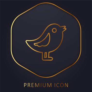 Kuş altın çizgisi premium logosu veya simgesi