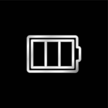 Çemberdeki Pil Hattı Gümüş kaplamalı metalik simge