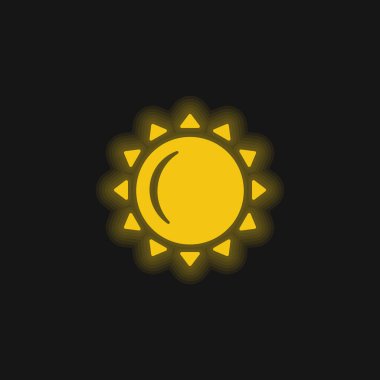 Big Sun yellow glowing neon icon clipart