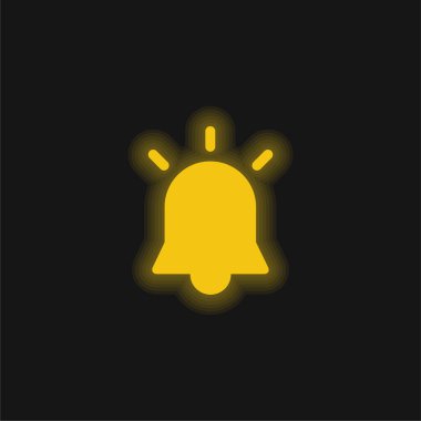 Alarm sarı parlayan neon simgesi