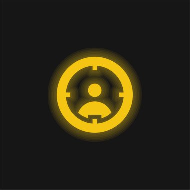 Parlak sarı neon simgesini hedefle