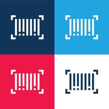 Barkod mavi ve kırmızı dört renk en küçük simge kümesi