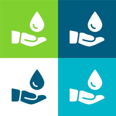 Kan Bağışı Düz Dört Renk Simgesi