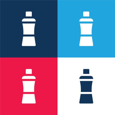 Bir şişe su mavisi ve kırmızı dört renk en az simge kümesi