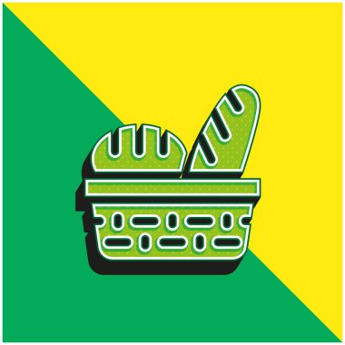 Ekmek Yeşil ve Sarı Modern 3d vektör simgesi logosu