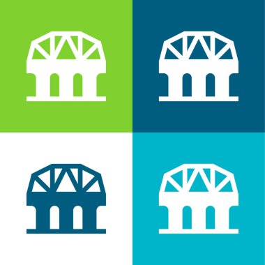 Köprü Düz 4 renk minimal simgesi seti