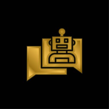 Bot altın kaplamalı metalik simge veya logo vektörü