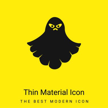 Angry Ghost minimal bright yellow material icon clipart
