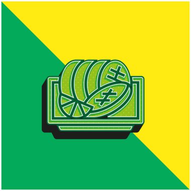 Sığır Yeşili ve Sarı Modern 3D vektör simgesi logosu