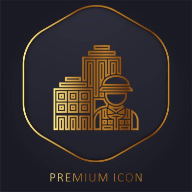 Architecture golden line premium logo or icon clipart