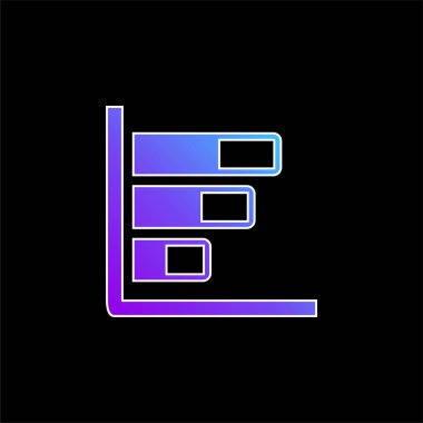 Çubuk mavi eğimli vektör simgesi