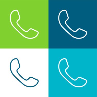 Auricular Of Phone Flat four color minimal icon set clipart