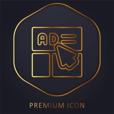 Advertisement golden line premium logo or icon clipart