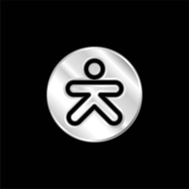 Erişilebilirlik gümüş kaplamalı metalik simge