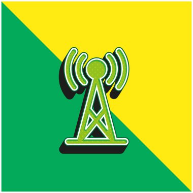 Anten Yeşil ve Sarı 3D modern vektör simgesi logosu