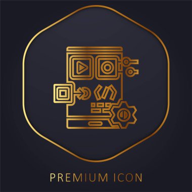 Uygulama Geliştirme Altın Satır prim logosu veya simgesi