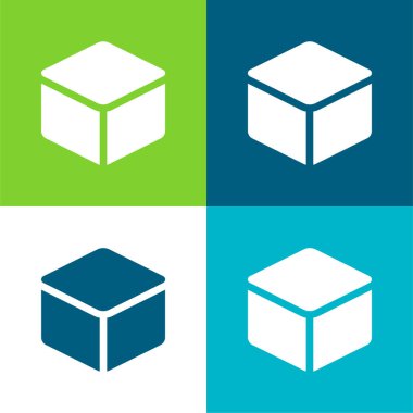 3d Düz dört renk en küçük simge kümesi