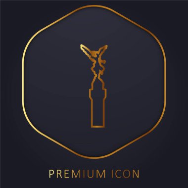 Meksika 'nın Bağımsızlık Meleği altın çizgi logosu veya simgesi