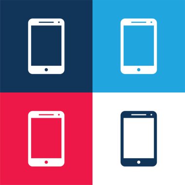 Büyük Ekran Smartphone mavi ve kırmızı en küçük simge seti
