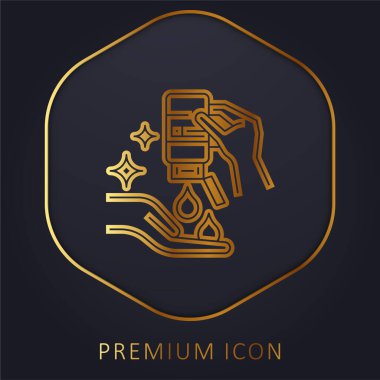 Alkol jeli altın çizgi prim logosu veya simgesi