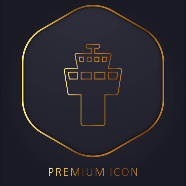 Airport Tower golden line premium logo or icon