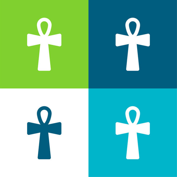 Ankh Cross Flat четырехцветный минимальный набор значков