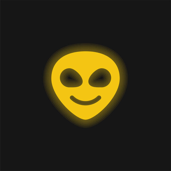 Инопланетная жёлтая сияющая неоновая икона