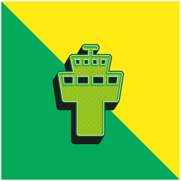Airport Tower Green and yellow modern 3d vector icon logo
