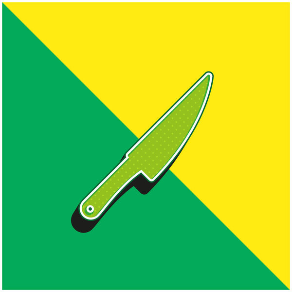 Big Knife Green and yellow modern 3d vector icon logo