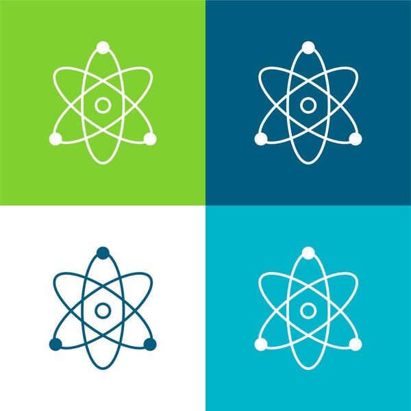 Atom Flat four color minimal icon set