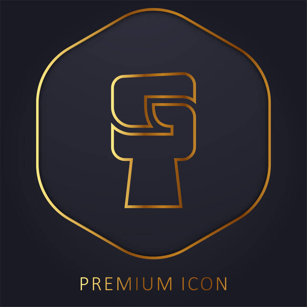 Black Power golden line premium logo or icon