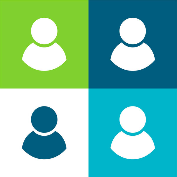 Плоский четырехцветный минимальный набор значков