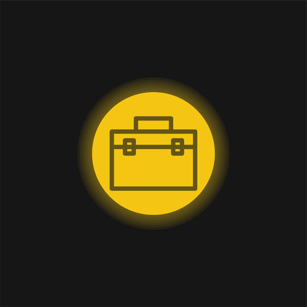 Желтый светящийся неоновый значок