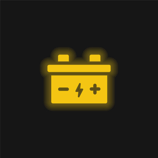 Желтый светящийся значок батареи