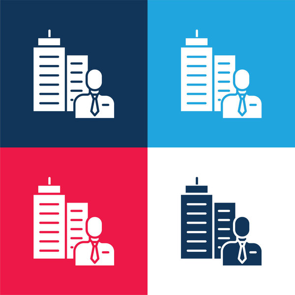 Босс синий и красный четыре цвета минимальный набор значков