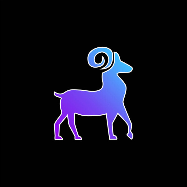 Aries Symbol blue gradient vector icon