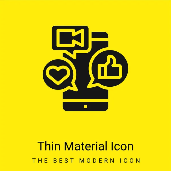 Aplicación Mínima Icono Material Amarillo Brillante — Archivo Imágenes Vectoriales