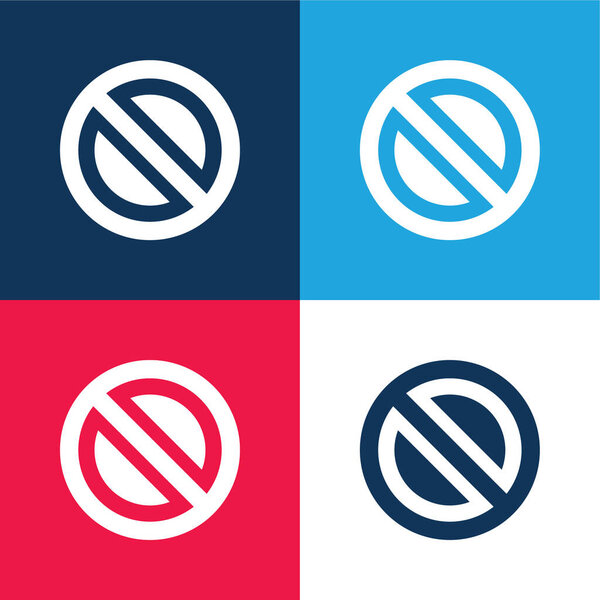 Повязанный синим и красным четырьмя цветами минимальный набор значков