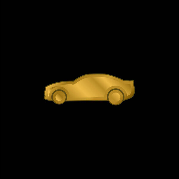 Black Big Car Side View gold plated metalic icon or logo vector