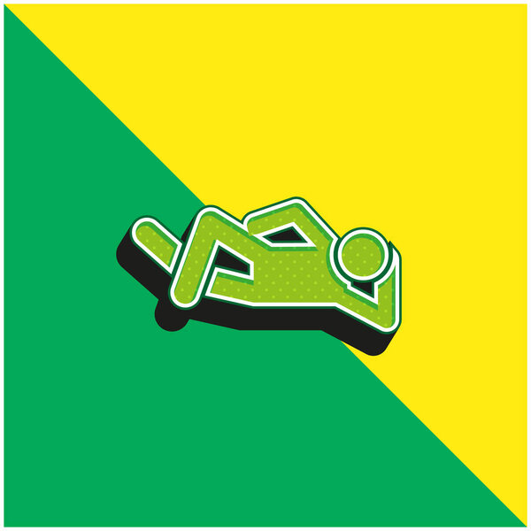 Breakdance Green and yellow modern 3d vector icon logo
